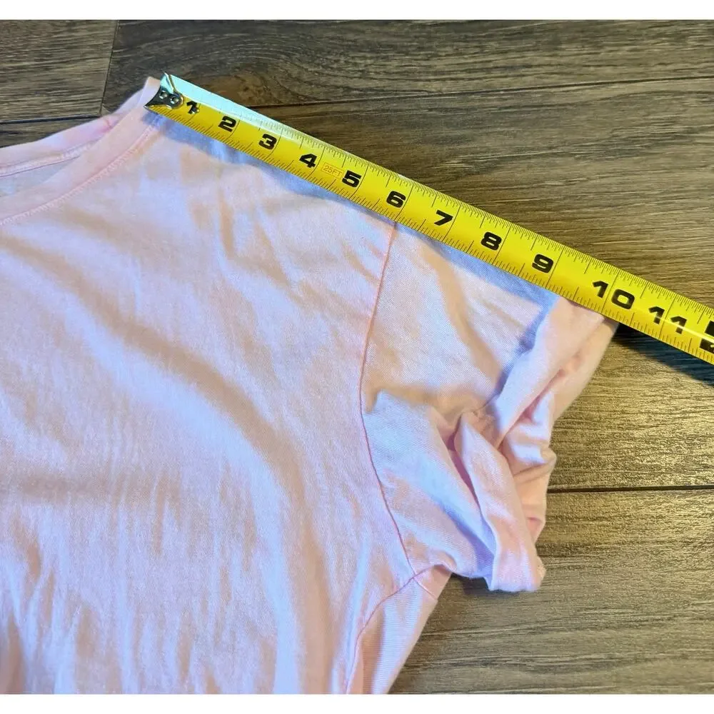 Calvin Klein Jeans Pink Tie Front Crop Tee Logo Patch Y2K Preppy Women Size L - Picture 7 of 11